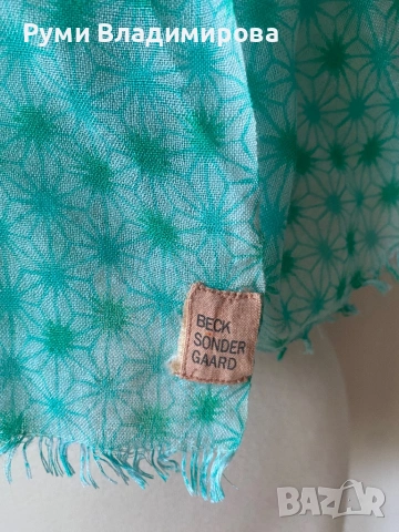 Зелен шал Beck Sondergaard, снимка 5 - Шалове - 53240757