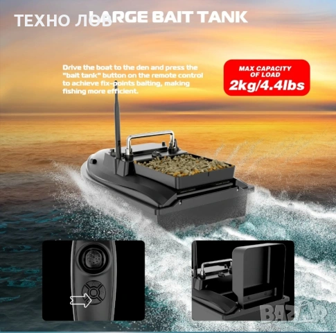 Лодка за захранка с круиз контрол до 500 метра обхват,ГАРАНЦИЯ! RC Bait Boat Flytec, снимка 9 - Стръв и захранки - 42635936