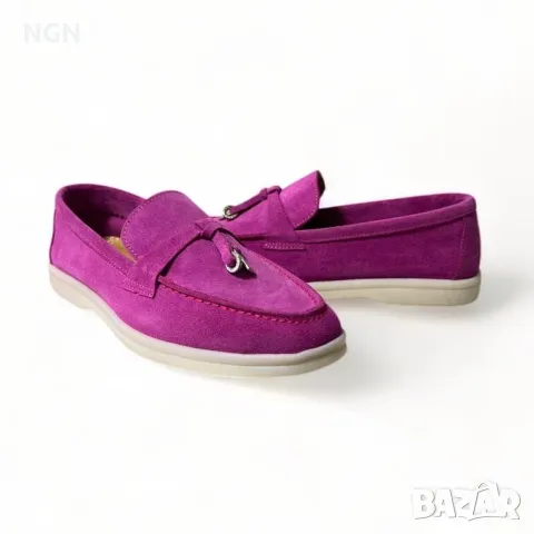 Дизайнерски дамски мокасини LP в цвят циклама