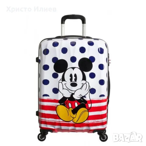 Твърд куфар Спинер American Tourister на 4 колела Disney 55 см Mickey Мики Маус ръчен багаж
