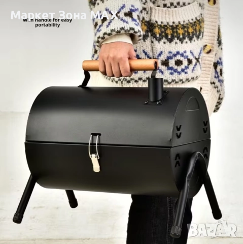 Мобилна метална двойна пещ за барбекю – перфектният подарък за открито! , снимка 3 - Барбекюта - 52927456