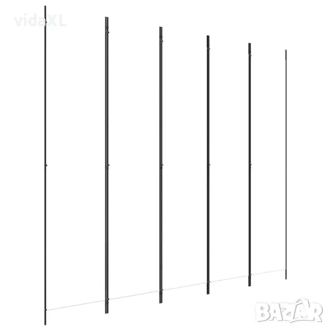 vidaXL Параван за стая, 5 панела, бял, 250x220 см, текстил