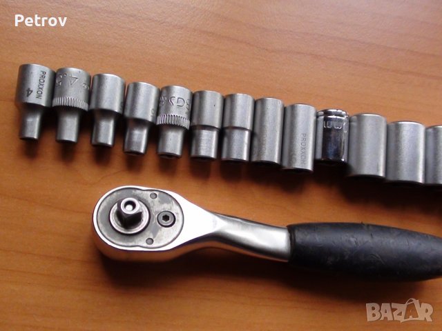 1/4" Тресчотка + 14 вложки (камъни) 4 - 14 mm  - Внос от Германия, снимка 2 - Гедорета - 38687732