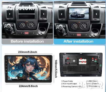 CAMECHO мултимедия за Fiat Ducato/Peugeot Boxer/Citroen Jumper, 2G + 64G, Android 13, екран 9 инча, снимка 6 - Аксесоари и консумативи - 51311705