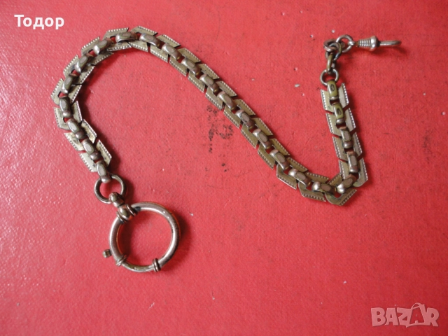 Позлатен кюстек верижка за часовник KJ Double Арт Деко , снимка 8 - Мъжки - 52826348