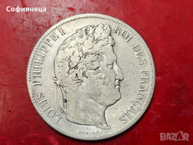 Франция 5 франка 1841 сребърна монета, снимка 2 - Нумизматика и бонистика - 53716276