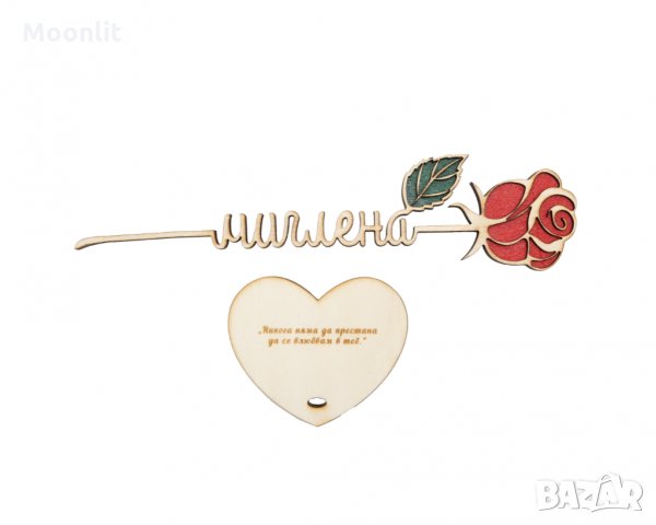 Персонално изработена роза с име и стойка, снимка 2 - Подаръци за жени - 35562479