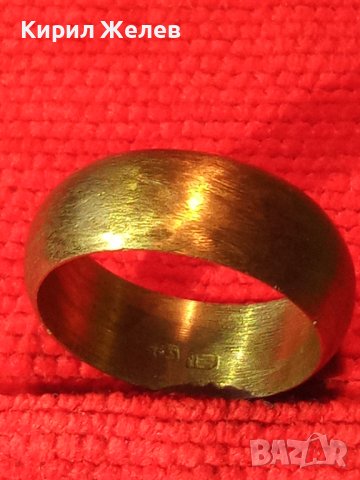 БЛЕСТЯЩА ПОЗЛАТЕНА БРОНЗОВА СТАРА ХАЛКА ПРЪСТЕН с ПЕЧАТИ 14К 585 РЪЧНА ИЗРАБОТКА за КОЛЕКЦИЯ 19690