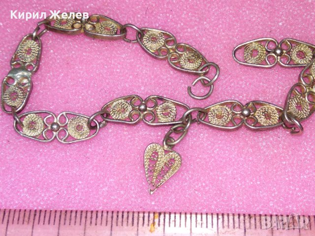 СТАРИННА СРЕБЪРНА ГРИВНА ФИЛИГРАННО СРЕБРО ВИСОКА ПРОБА РЪЧНА МАЙСТОРСКА РЕТРО ИЗРАБОТКА 41950, снимка 5 - Антикварни и старинни предмети - 44393999