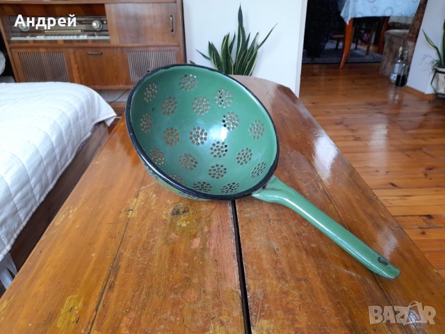 Стар емайлиран гевгир,цедка #3