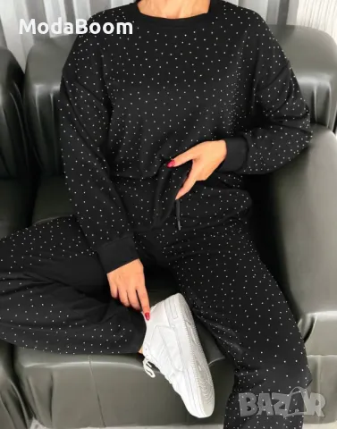 Дамски ватиран екип с камъчета , снимка 3 - Комплекти - 48948054