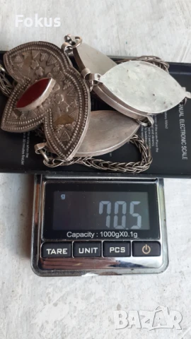 Уникален възрожденски сребърен накит гердан колие огърлица, снимка 7 - Антикварни и старинни предмети - 51358029