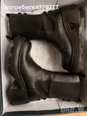 Черни ботуши естествена кожа badura, снимка 3 - Дамски ботуши - 51921949