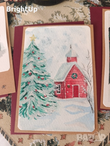 Ръчно рисувани картички, с плик 