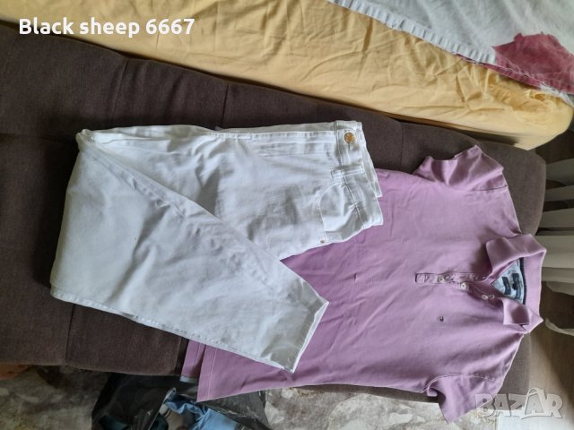 Нов бял панталон и тениска Tommy Hilfiger 
