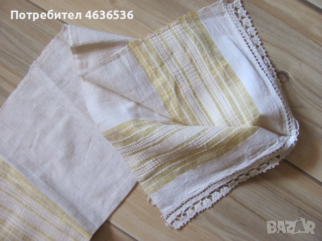 19в. кенарени кърпи с ръчно плетена дантела-2 броя, снимка 4 - Антикварни и старинни предмети - 52440012