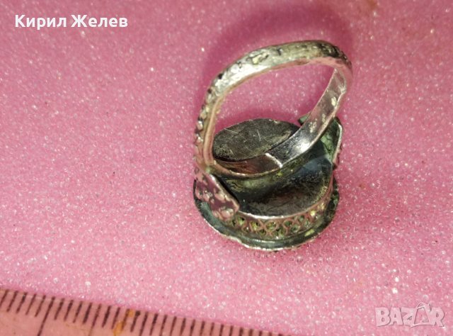 СТАРИНЕН ВЪЗРОЖДЕНСКИ ФИЛИГРАНЕН СРЕБЪРЕН ПРЪСТЕН ВИСОКА ПРОБА СРЕБРО с ГРАНУЛАЦИЯ МАЙСТОРСКИ 41962, снимка 7 - Антикварни и старинни предмети - 44423870