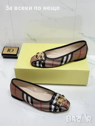 Burberry Дамски Ежедневни Обувки Тип Балерини Със Златна Катарама Бърбъри Код E101, снимка 2 - Дамски ежедневни обувки - 55795527