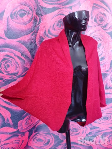 Ярко червена жилетка тип болеро Балон ХЛ , снимка 4 - Жилетки - 51342563