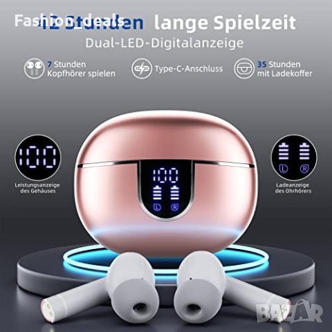 Нови Bluetooth 5.3 слушалки с HD микрофон HiFi стерео звук музика спорт, снимка 5 - Безжични слушалки - 41721881