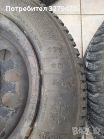 Продавам 4 бр. джанти със зимни гуми за Рено 175*65*14, снимка 3 - Гуми и джанти - 52803718