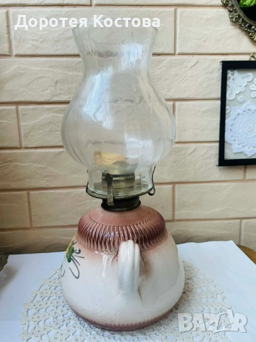 Красива керамична лампа от Англия, снимка 6 - Антикварни и старинни предмети - 53821273