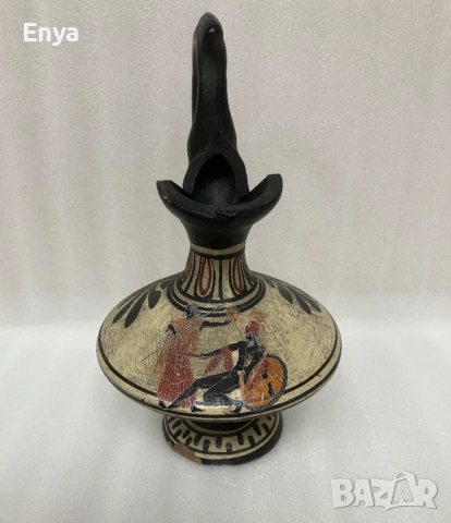 Гръцка керамична стомна (кана) - Коринтски стил, снимка 2 - Антикварни и старинни предмети - 52538974