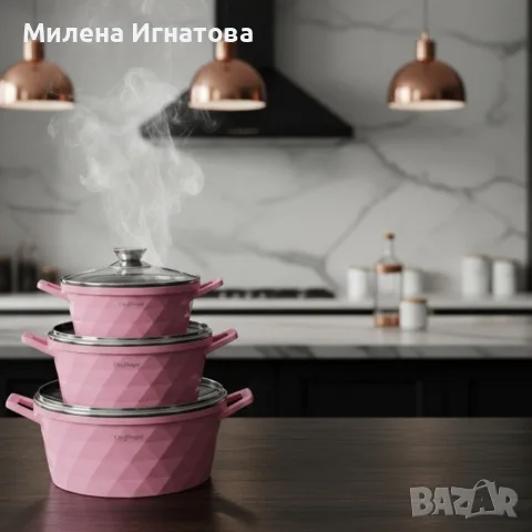 Висококачествен комплект касероли Cheffinger – елегантност, здравина и удобство в кухнята, снимка 2 - Съдове за готвене - 55956325