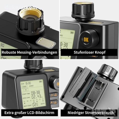 Програматор, таймер за напояване с 2 изхода, 6 независими програми - използван, снимка 5 - Напояване - 52535043