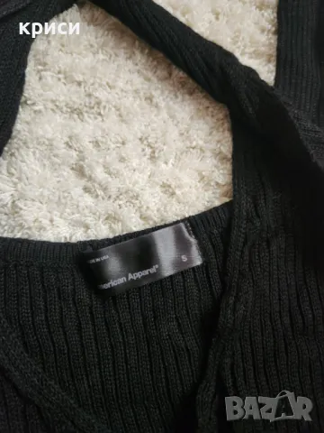 Дамска дълга черна рокля плетиво S размер, снимка 2 - Рокли - 50424188