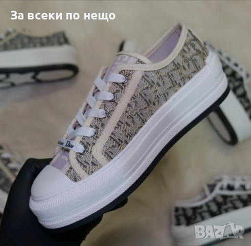 Dior Oblique Дамски Маратонки С Кутия👟Дамски Спортни Обувки Бежово Код S77, снимка 3 - Маратонки - 52411395