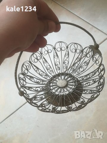 Руска бонбониера филигран. Кошничка. Москва. СССР. Ръчна изработка , снимка 7 - Антикварни и старинни предмети - 41675319
