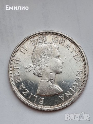 КАНАДА ЕДИН ДОЛАР ОТ 1964 год. СРЕБЪРНА ЮБИЛЕЙНА МОНЕТА , снимка 4 - Нумизматика и бонистика - 41037493