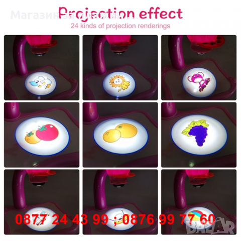 Дъска за рисуване и проектор със звук и светлини - код на продукта 3290, снимка 6 - Играчки за стая - 36430727