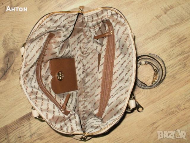 DKNY пудра дамска чанта естествена кожа , снимка 9 - Чанти - 53702889