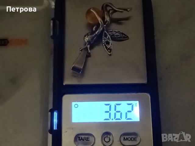 Сребърна фея с жълт кехлибар , снимка 10 - Колиета, медальони, синджири - 52041258