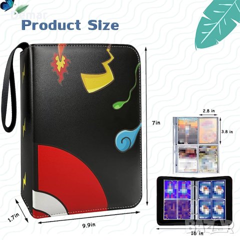 Колекционерски Албум за карти, Класьор Покемон 400 джобчета, Pokemon органайзер, снимка 2 - Колекции - 41540844