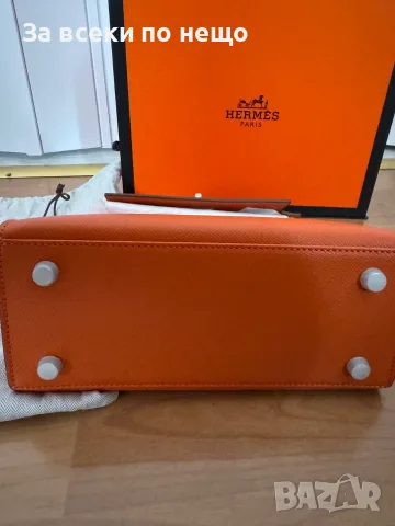 Hermes Kelly Луксозна Дамска Чанта В Класически Оранжев Цвят Код DST86, снимка 3 - Чанти - 56204546