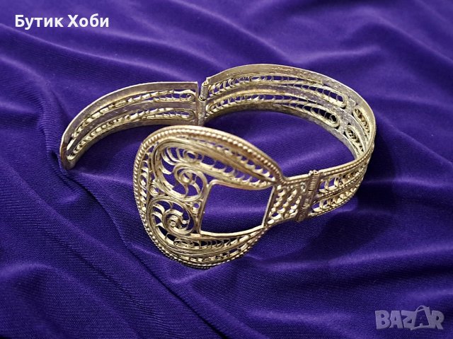 Уникална гривна филигран , снимка 6 - Антикварни и старинни предмети - 41830086