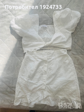 Бял сет от памук