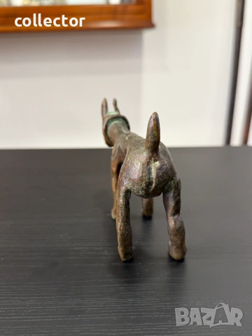 Африканска бронзова фигура на куче. №7922, снимка 5 - Колекции - 53731148