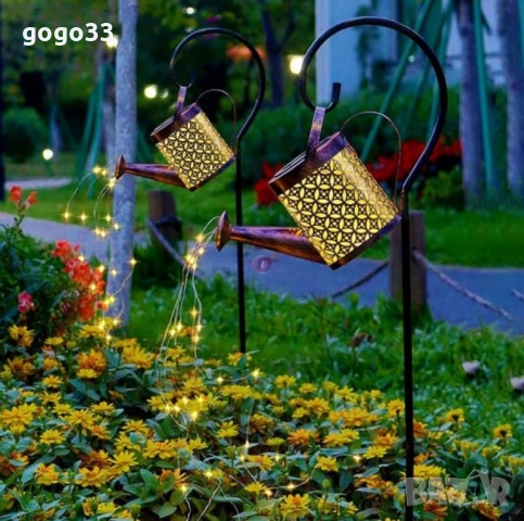 Декоративна соларна лампа със светлинни спринклери – ефект „водопад“, 60 LED, топла бяла светлина, снимка 6 - Декорация за дома - 50667962