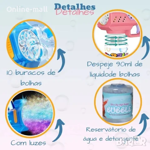 Детски пистолет за сапунени балони, Базука за сапунени балони, снимка 4 - Други - 50471718