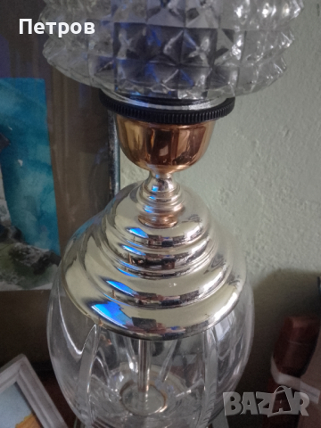 нощна лампа абажур посребрена 57 см, снимка 2 - Антикварни и старинни предмети - 44596268