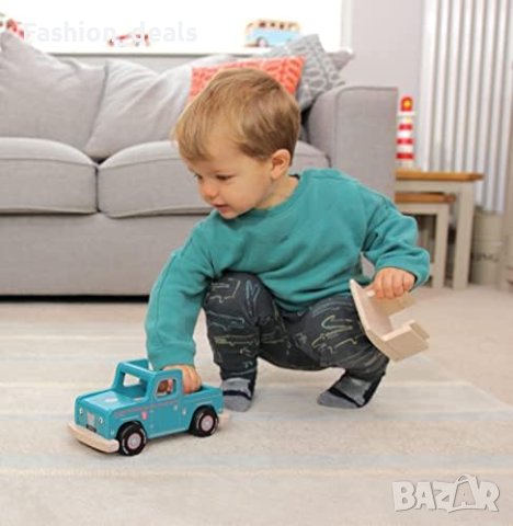 Нова играчка дървено превозно средство с шофьор и куче/2-4 год. Момичета Момчета Подарък, снимка 5 - Коли, камиони, мотори, писти - 41586507