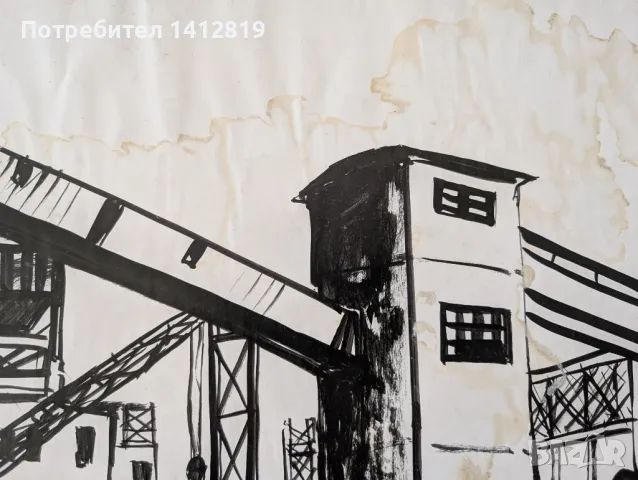 Мария Недкова (1925–2012)  рисунки / социалистически реализъм, снимка 9 - Картини - 49596446