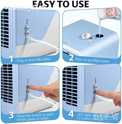 Нов Преносим вентилатор Персонален мини фен с вода Охладител Овлажнител, снимка 3 - Климатици - 40828653