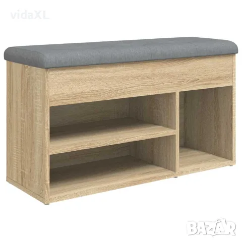 vidaXL Пейка за обувки, сонома дъб, 82x32x45,5 см, инженерно дърво, снимка 1 - Маси - 56148144