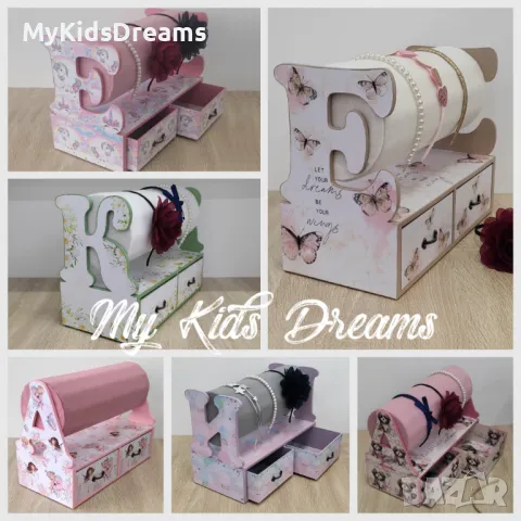 Поставка за диадеми и аксесоари за коса с две чекмеджета