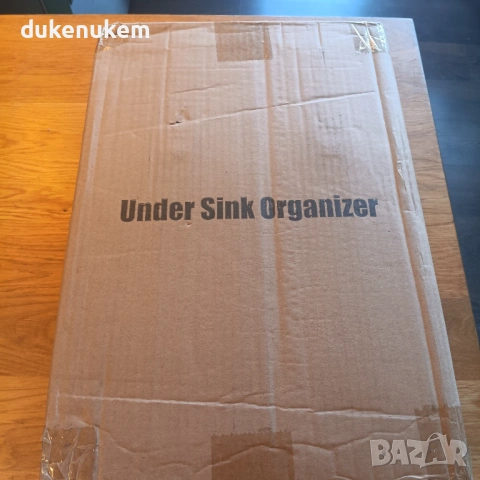 2 броя Двуетажен органайзер за под мивка – изтеглящ, метален,  без пробиване, снимка 10 - Етажерки - 53372518